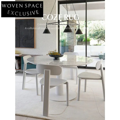 Luxury French Vintage Wool Coffee Table Rug - Custom Modern Minimalist Decor