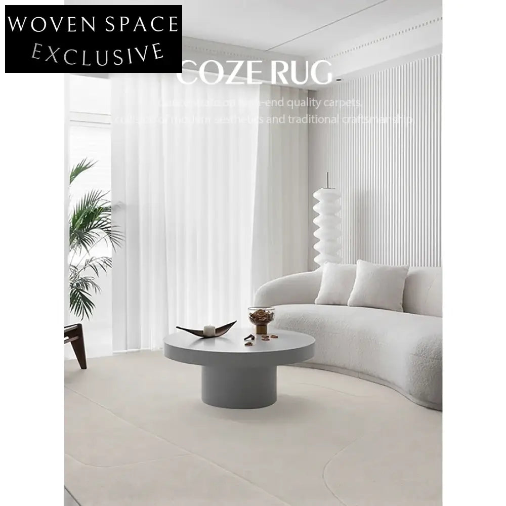 Luxury French Vintage Wool Coffee Table Rug - Custom Modern Minimalist Decor
