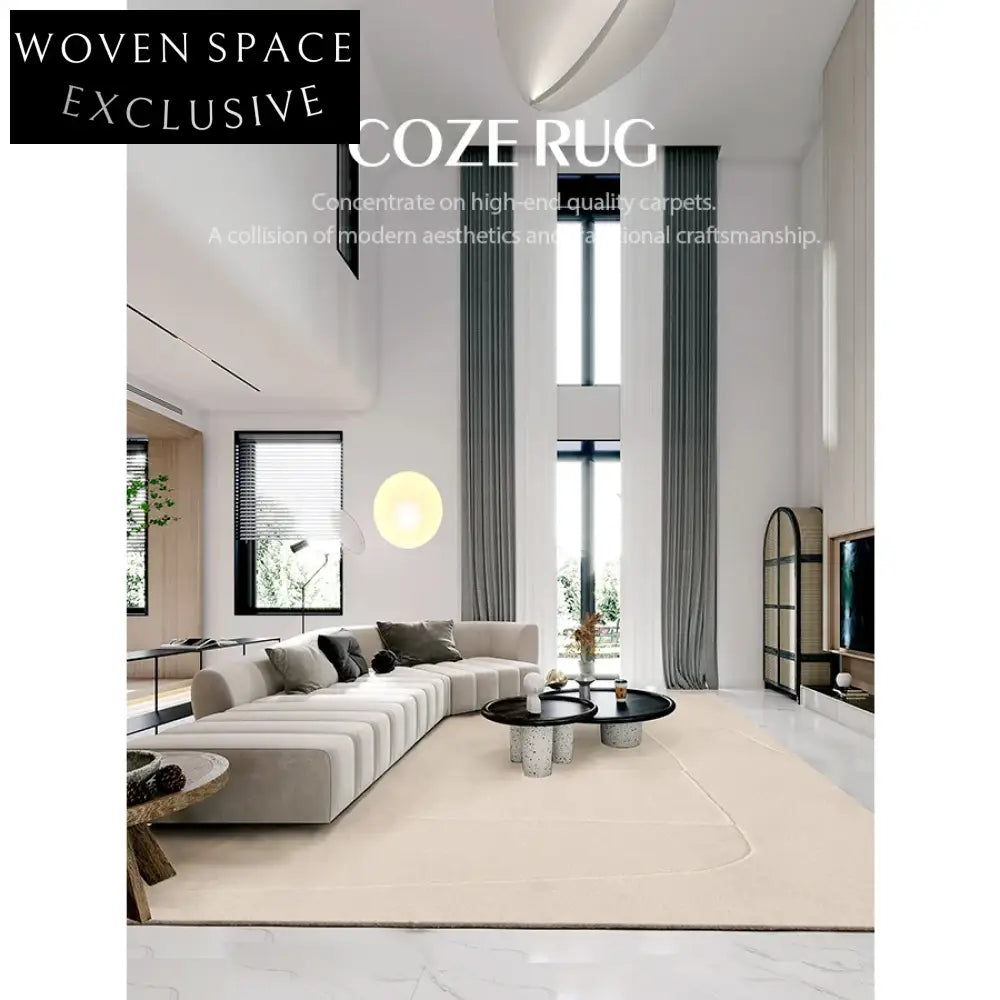 Luxury French Vintage Wool Coffee Table Rug - Custom Modern Minimalist ...
