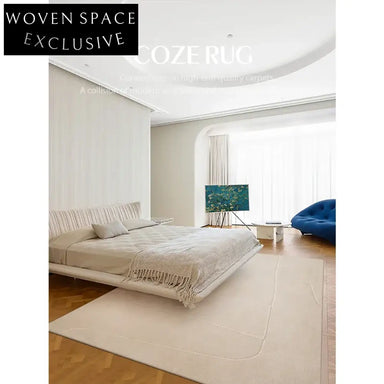 Luxury French Vintage Wool Coffee Table Rug - Custom Modern Minimalist Decor