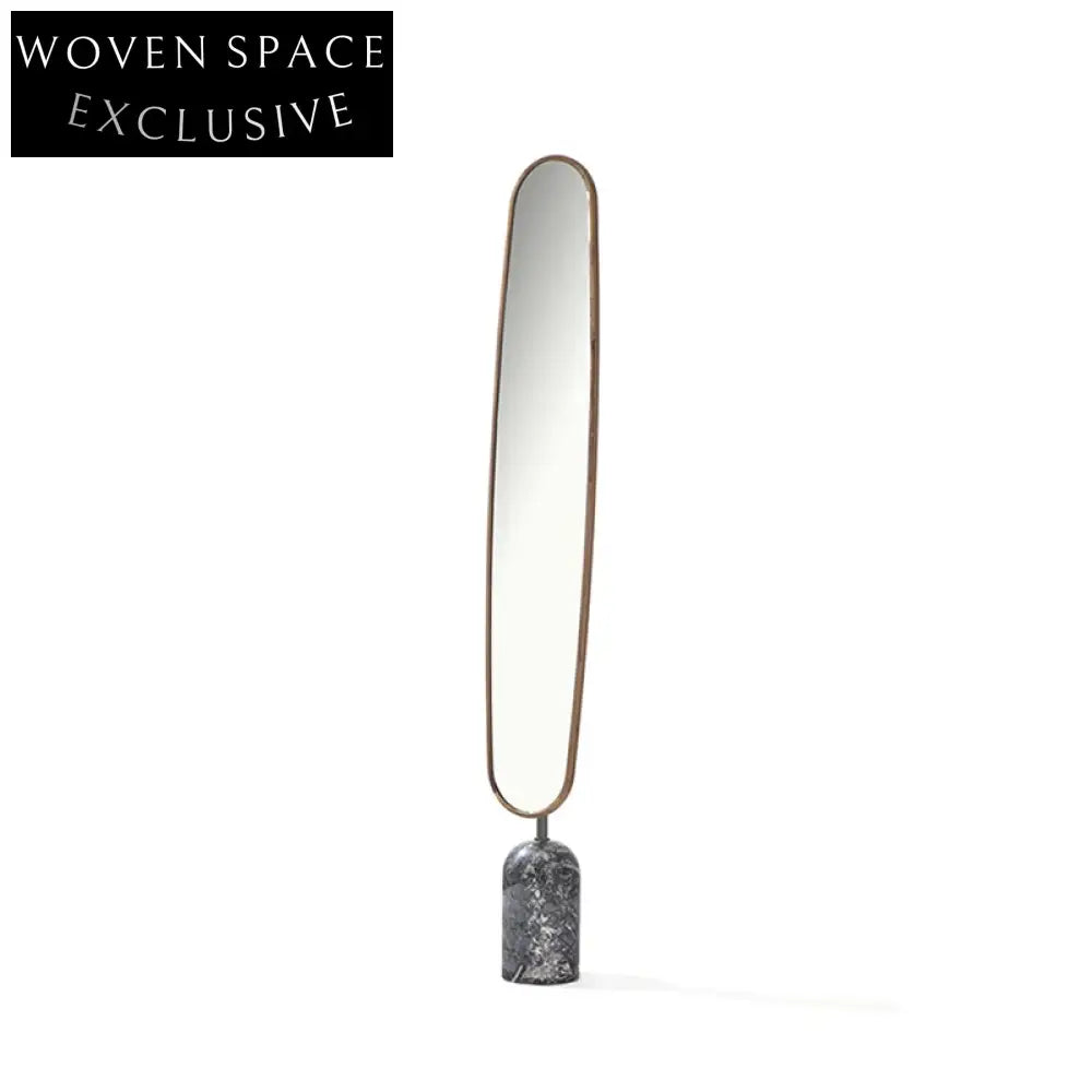 Luxury Full-Length Modern Handmade Marble Base Metal Dressing Room Floor Mirror
