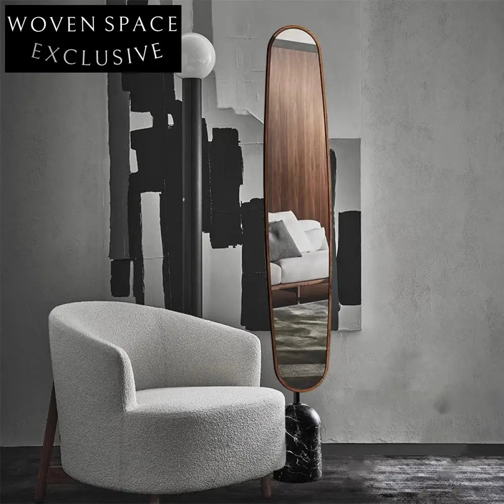 Luxury Full-Length Modern Handmade Marble Base Metal Dressing Room Floor Mirror