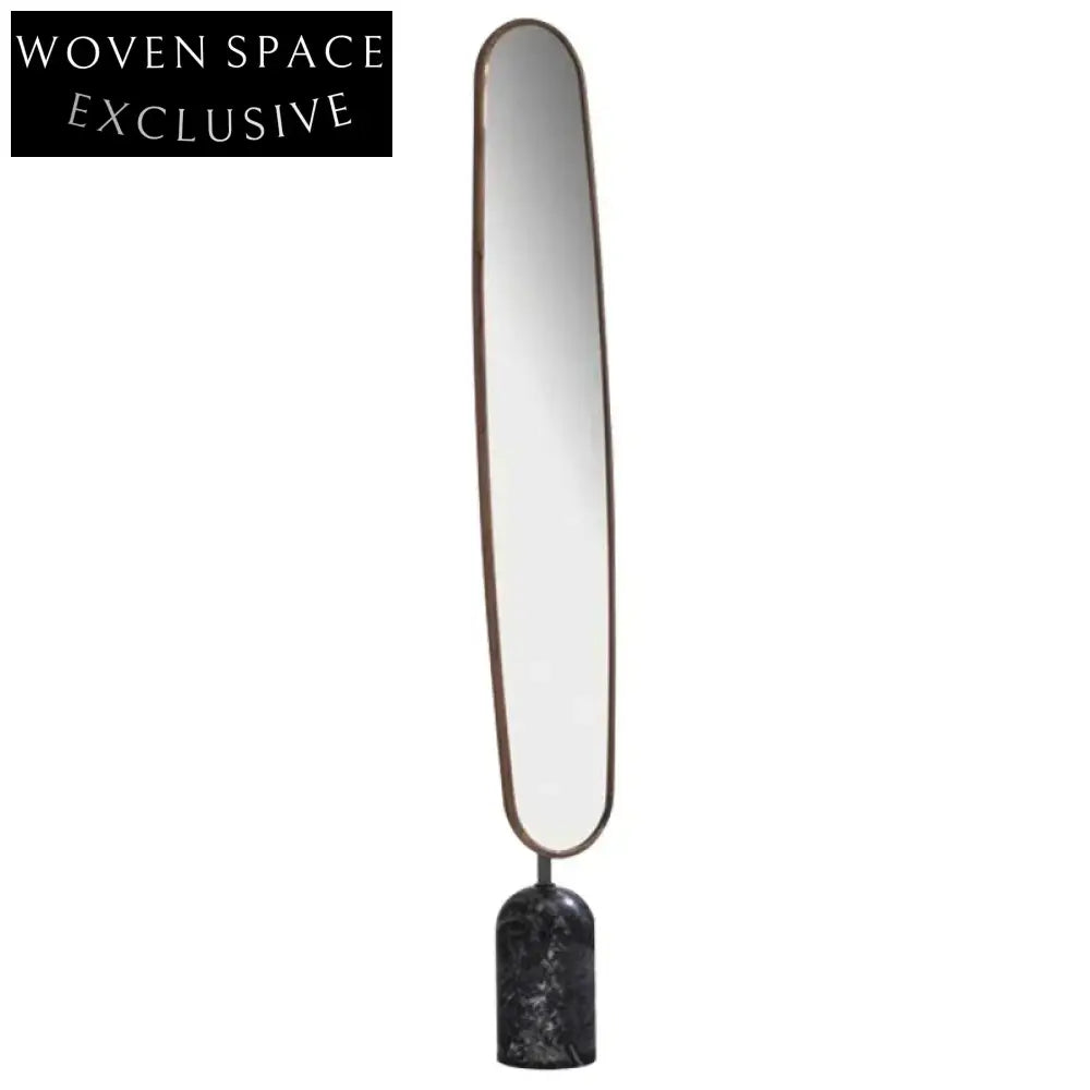 Luxury Full-Length Modern Handmade Marble Base Metal Dressing Room Floor Mirror