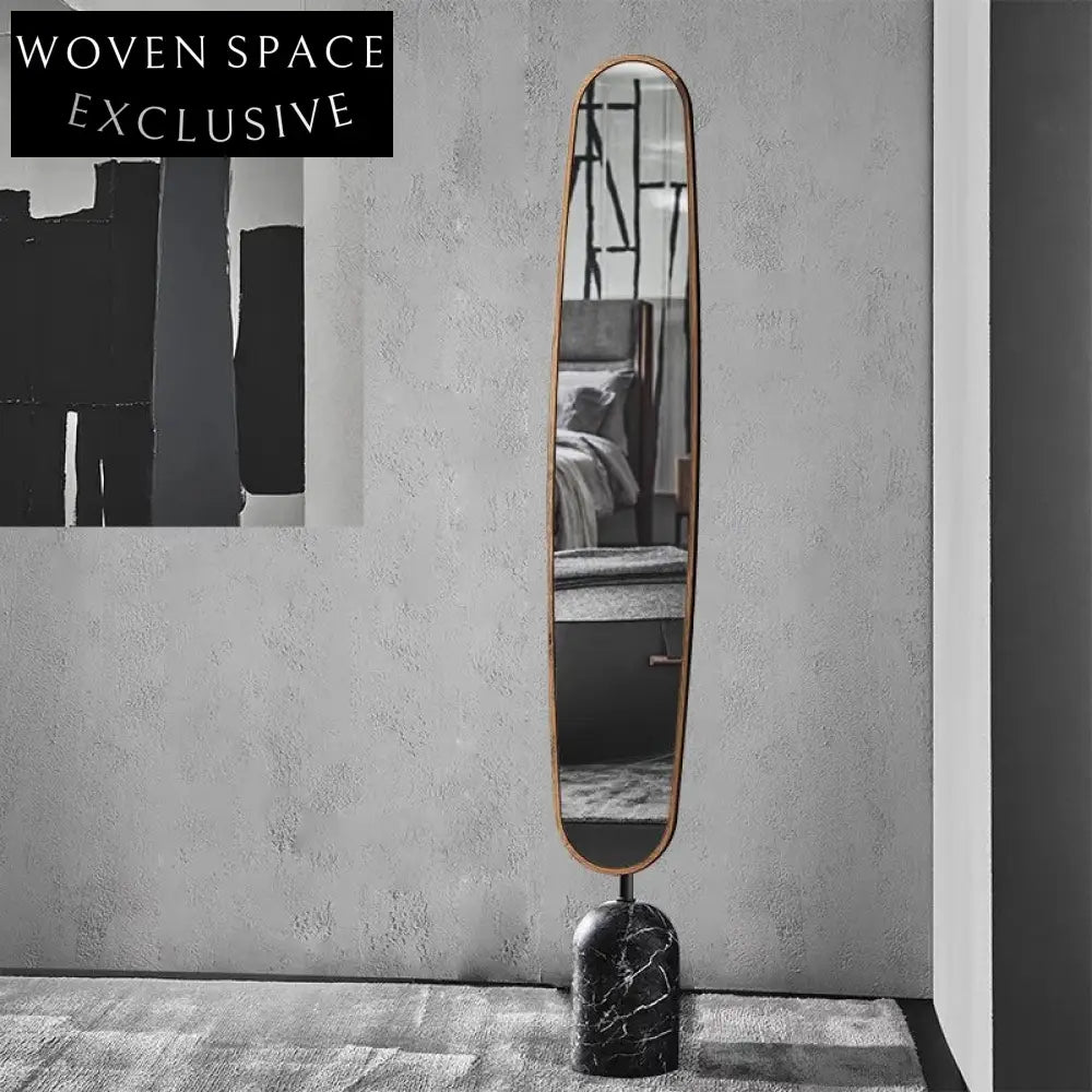 Luxury Full-Length Modern Handmade Marble Base Metal Dressing Room Floor Mirror