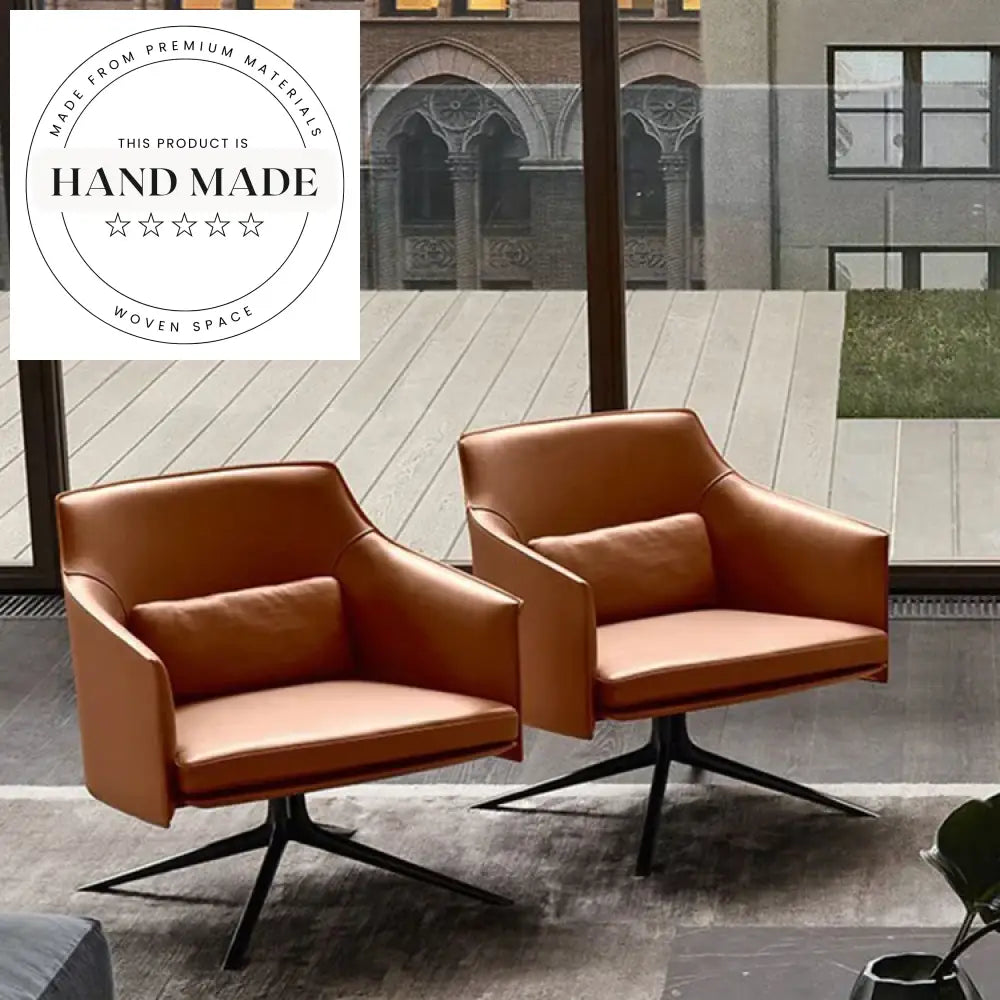 Luxury Genuine Leather Adjustable Swivel Lounge Chair with Footrest for Comfort