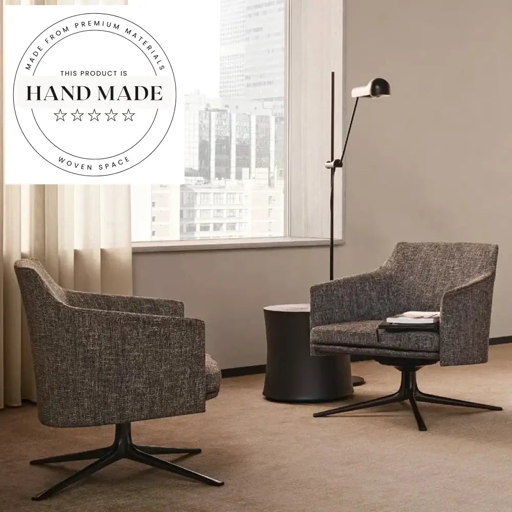 Luxury Genuine Leather Adjustable Swivel Lounge Chair with Footrest for Comfort