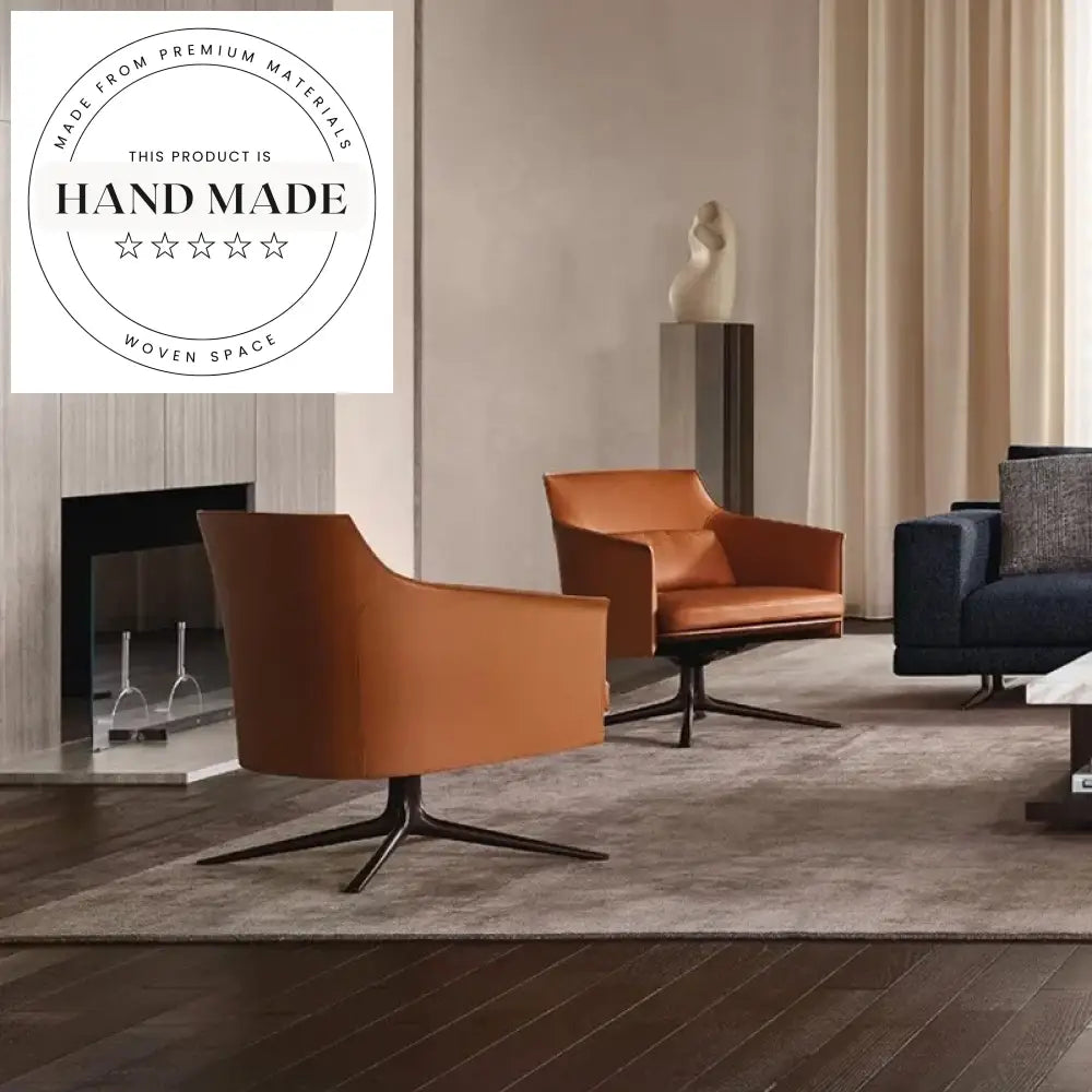 Luxury Genuine Leather Adjustable Swivel Lounge Chair with Footrest for Comfort