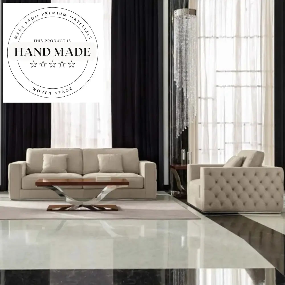 Luxury Genuine Leather Tufted Modern Design Chesterfield Sofa