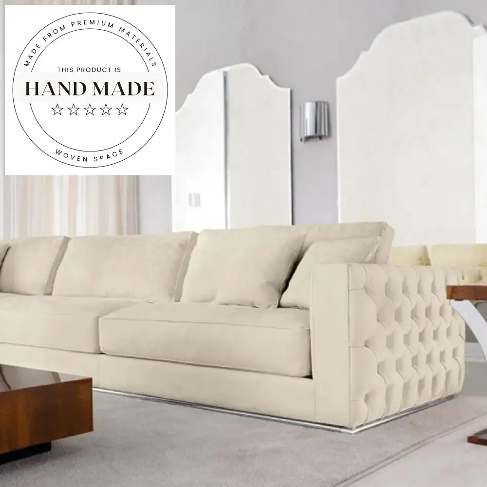 Luxury Genuine Leather Tufted Modern Design Chesterfield Sofa