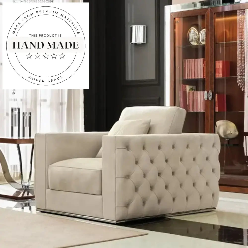 Luxury Genuine Leather Tufted Modern Design Chesterfield Sofa