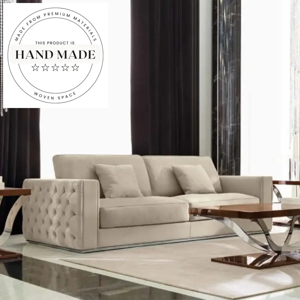 Luxury Genuine Leather Tufted Modern Design Chesterfield Sofa