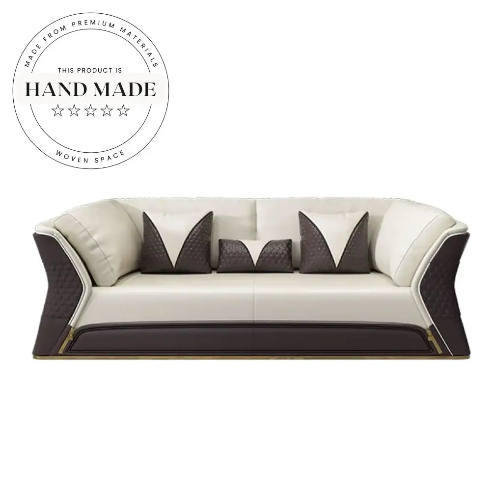 Luxury Genuine Leather Tufted Modern Villa Living Room Sectional Sofa