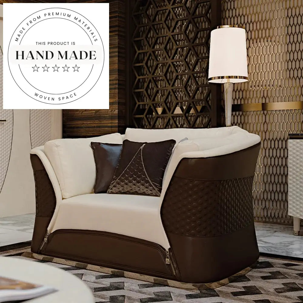 Luxury Genuine Leather Tufted Modern Villa Living Room Sectional Sofa
