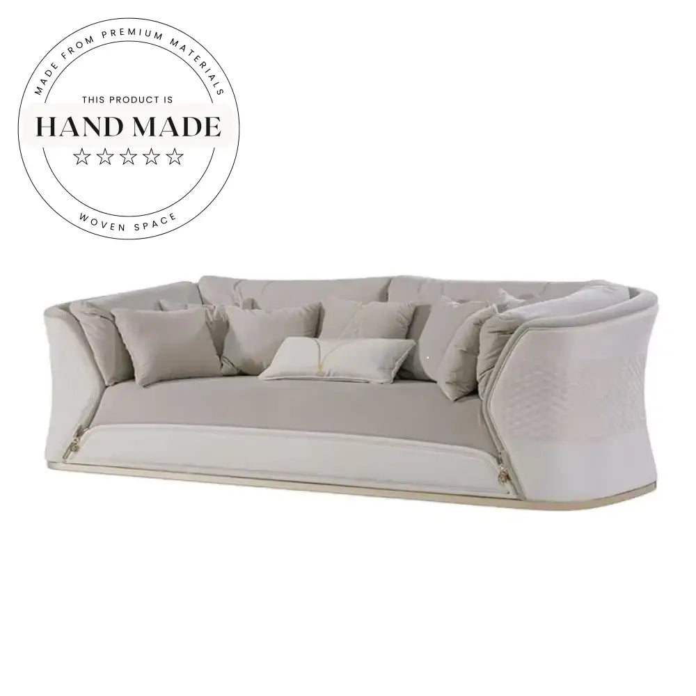 Luxury Genuine Leather Tufted Modern Villa Living Room Sectional Sofa