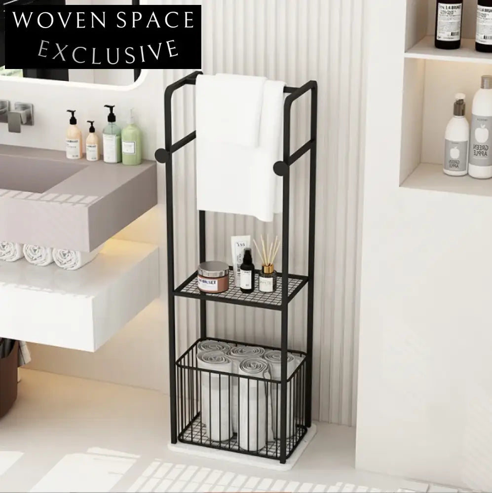 Luxury Gold 304 Stainless Steel Floor Standing Towel Rack with Marble Base
