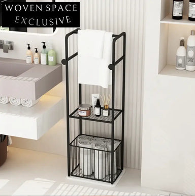 Luxury Gold 304 Stainless Steel Floor Standing Towel Rack with Marble Base