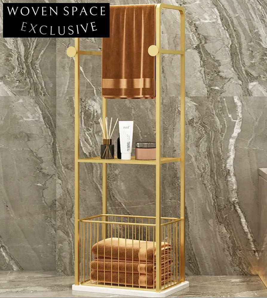 Luxury Gold Black White 304 Stainless Steel with Marble Base Freestanding Towel Rack