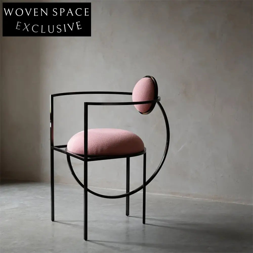 Luxury Gold Metal Frame Modern Dining Armchair with Unique Fabric Design Chair