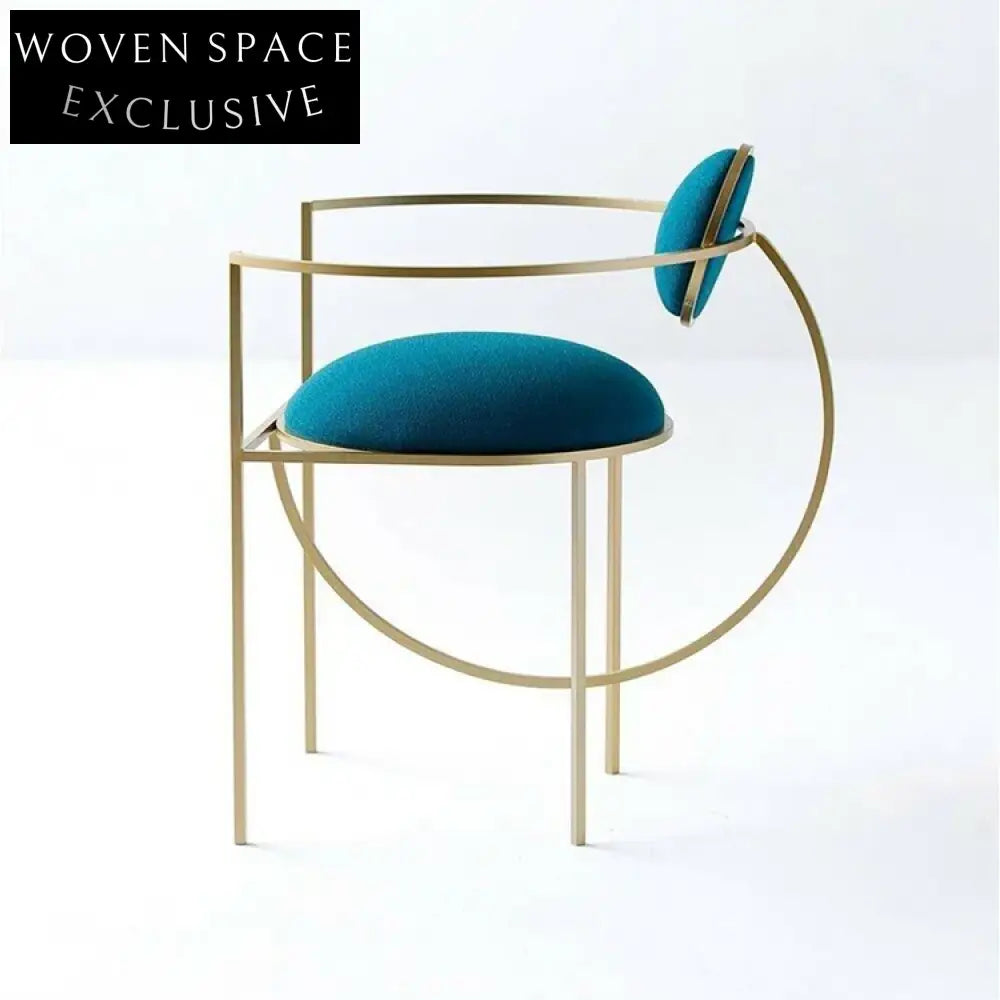 Luxury Gold Metal Frame Modern Dining Armchair with Unique Fabric Design Chair