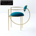 Luxury Gold Metal Frame Modern Dining Armchair with Unique Fabric Design Chair