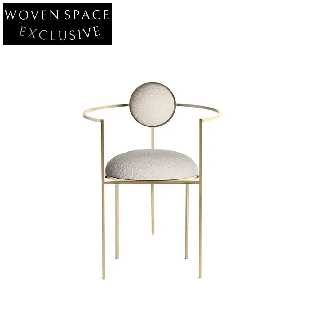 Luxury Gold Metal Frame Modern Dining Armchair with Unique Fabric Design Chair