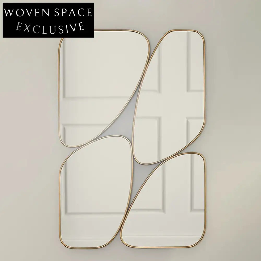 Luxury Gold Metal Framed Stereoscopic Wall Decor Vanity Dressing Mirror