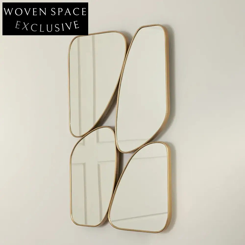 Luxury Gold Metal Framed Stereoscopic Wall Decor Vanity Dressing Mirror