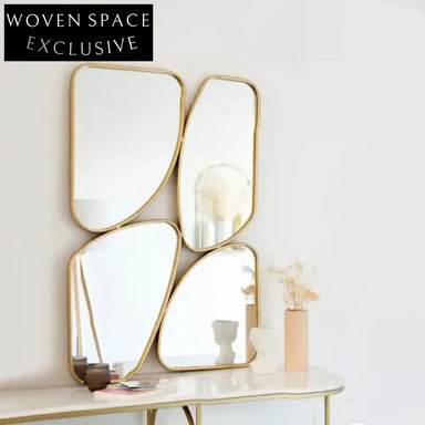 Luxury Gold Metal Framed Stereoscopic Wall Decor Vanity Dressing Mirror