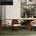 Luxury Gold Stainless Steel Dining Table with Solid Wood Legs for Restaurants