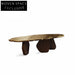 Luxury Gold Stainless Steel Dining Table with Solid Wood Legs for Restaurants