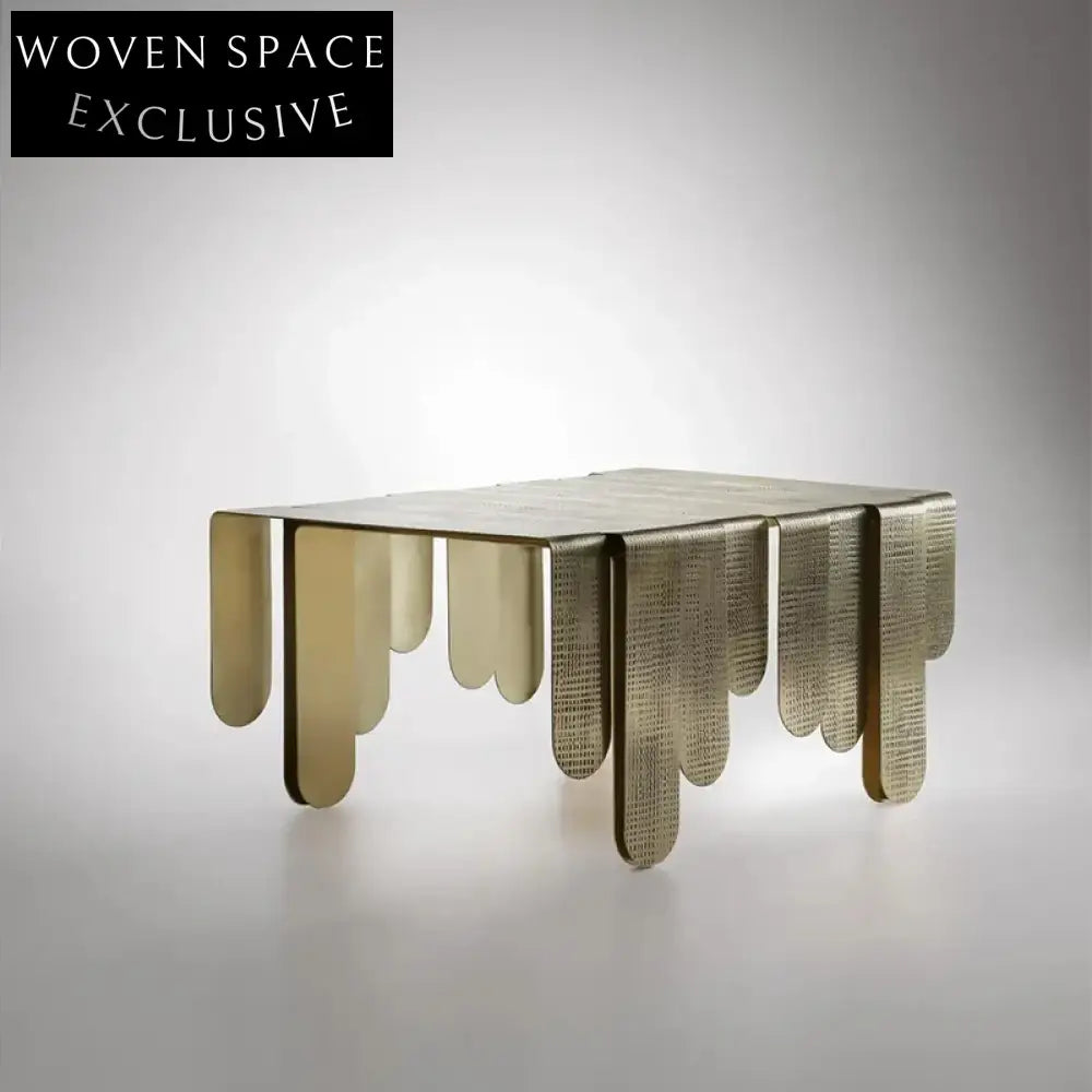Luxury Gold Stainless Steel Modern Square Living Room Center Coffee Table