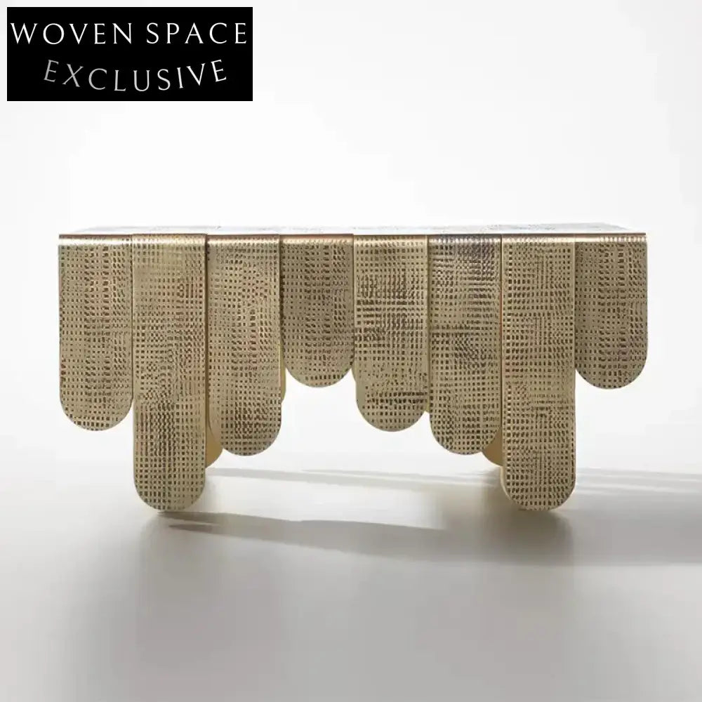 Luxury Gold Stainless Steel Modern Square Living Room Center Coffee Table