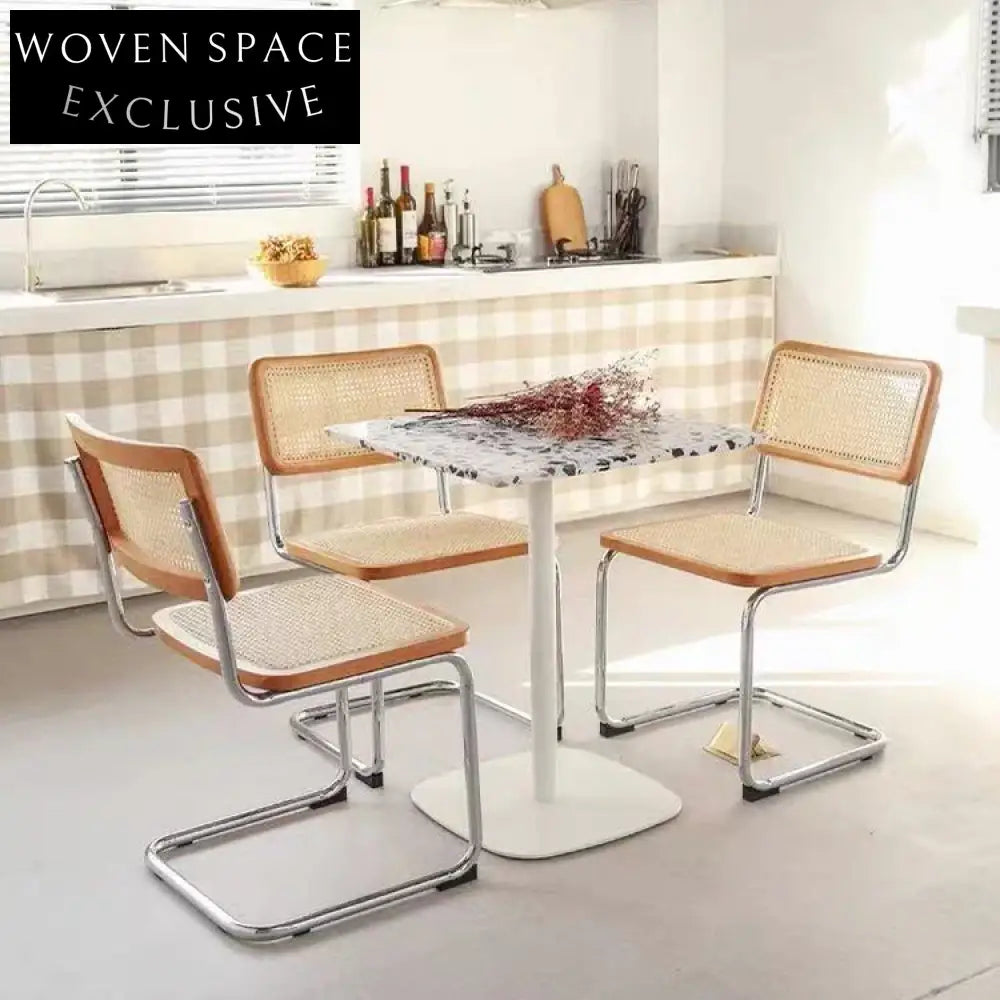 Luxury Gold Stainless Steel Terrazzo Dining Table with Modern Round Top