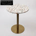 Luxury Gold Stainless Steel Terrazzo Dining Table with Modern Round Top