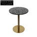 Luxury Gold Stainless Steel Terrazzo Dining Table with Modern Round Top