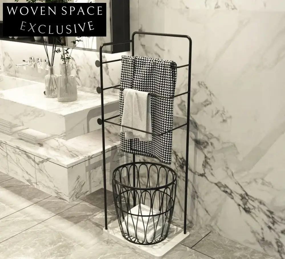 Luxury Gold SUS 304 Stainless Steel White Marble Base Bathroom Towel Rack