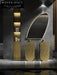 Luxury Gold Textured Stainless Steel Freestanding Modern Bathroom Sink Basin