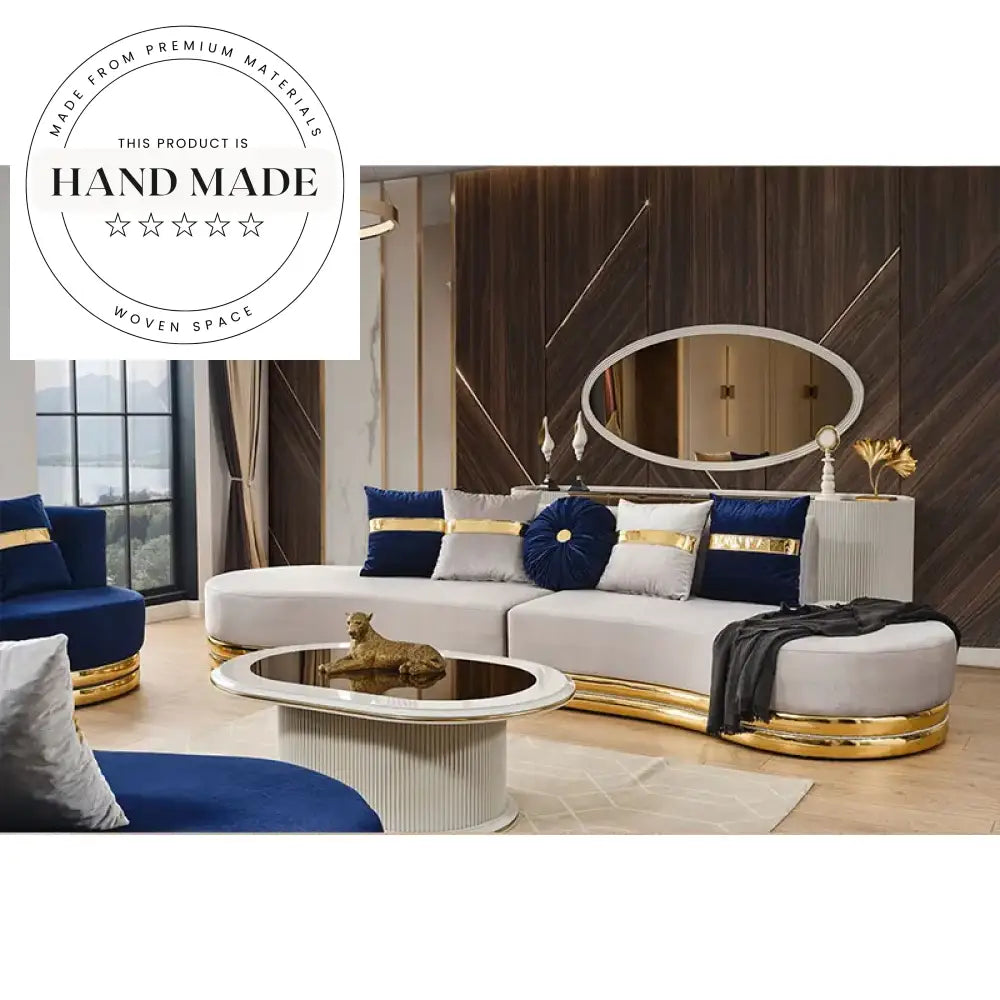 Luxury Gold Velvet Modular Extendable Indoor Sectional Sofa