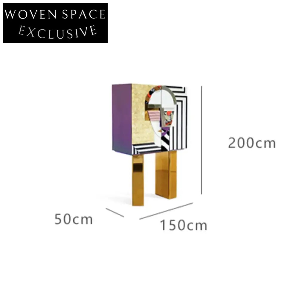 Luxury Gold Wooden Side Cabinet for Living Room Storage & Decor