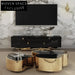 Luxury Golden Metal Marble Sideboard Console TV Unit for Modern Living Room