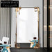 Luxury Golden Rectangle Full-Length Solid Wood Framed Wall Mirror for Decor