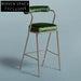 Luxury Green Velvet Fabric Metal Leg High Bar Stool for Kitchen Dining