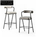 Luxury Green Velvet Fabric Metal Leg High Bar Stool for Kitchen Dining