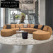 Luxury Half-Round Suede Fabric Modular Sectional Low Arm Floor Sofa