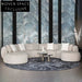 Luxury Half-Round Suede Fabric Modular Sectional Low Arm Floor Sofa