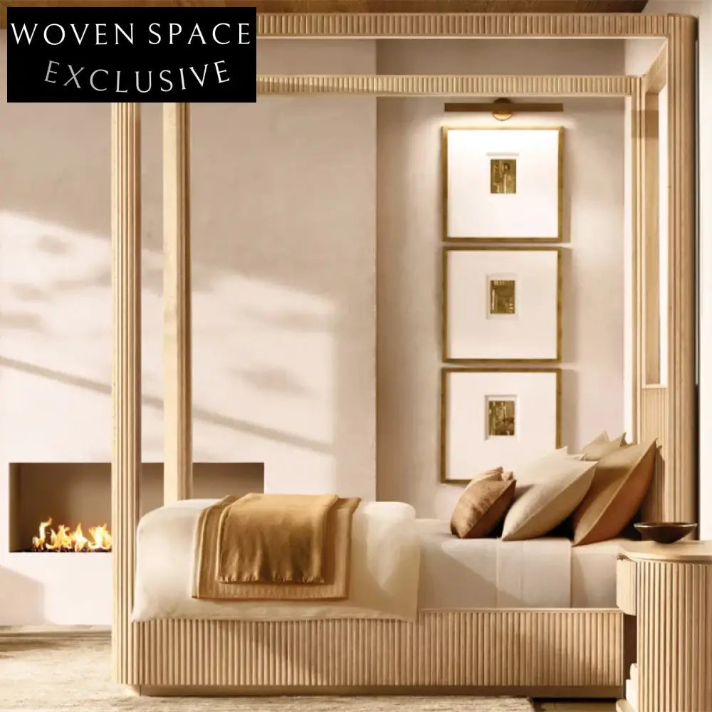 Luxury Hand Carved Solid Oak Four-Poster King Size Bed Frame