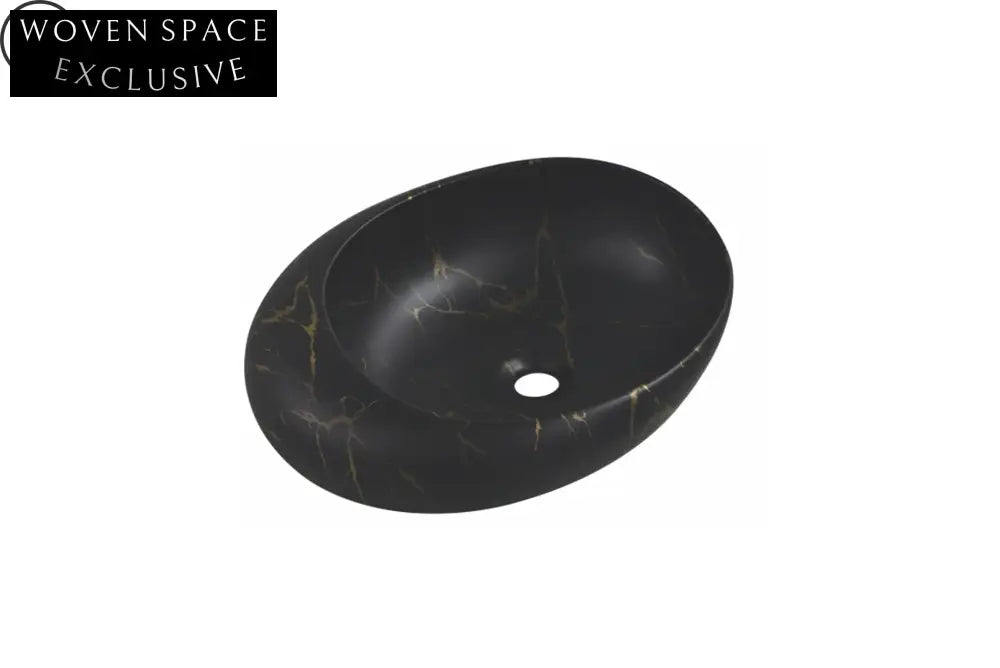 Luxury Hand-Painted Gold Ceramic Countertop Bathroom Vessel Sink Art Basin
