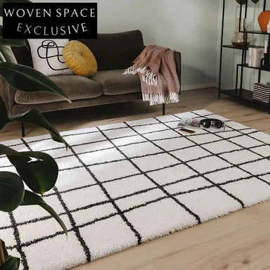 Luxury Hand-Tufted Modern Ivory Irregular Shape Washable Polyester Area Rug