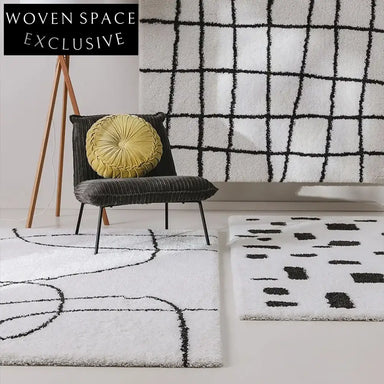 Luxury Hand-Tufted Modern Ivory Irregular Shape Washable Polyester Area Rug