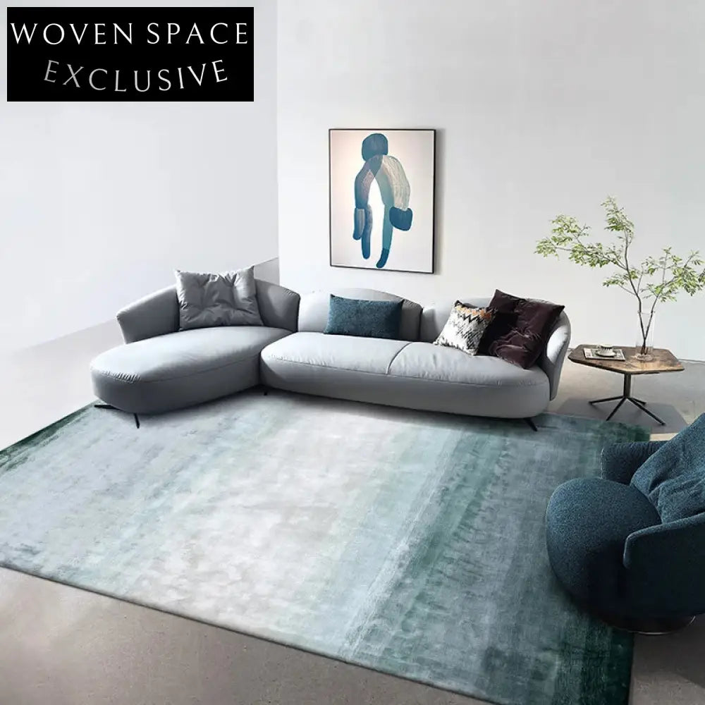 Luxury Hand-Tufted Tencel Silk Gradient Area Rug for Modern Bedroom Decor